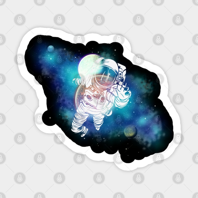 casual space astronaut gift t-shirt Sticker by Aquarium96